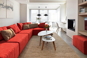 Модульный диван Драм красного цвета на заказ